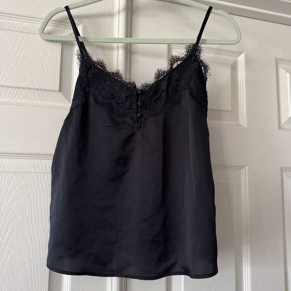 Abercrombie Fitch Womens Lace Cami Slip Top XS Black Whimsigoth Y2K Coquette - Picture 2 of 14